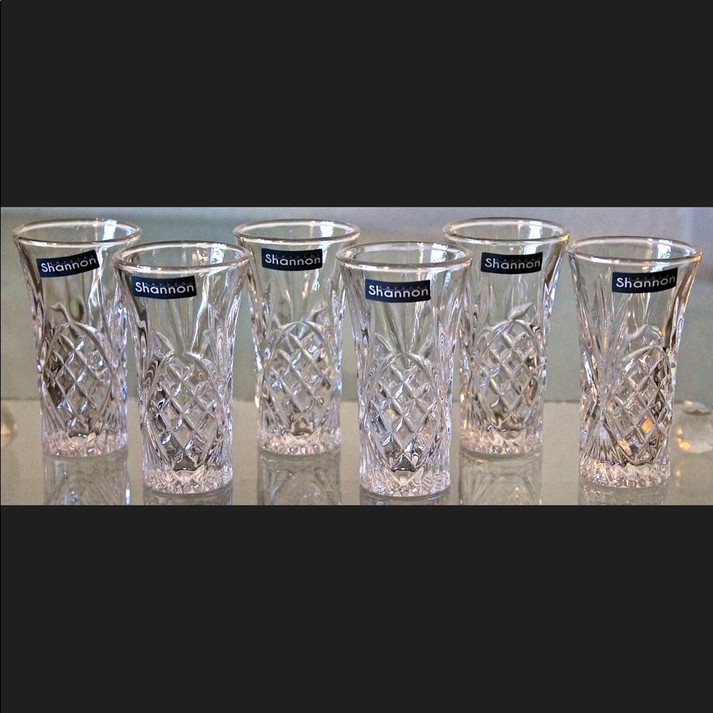 GODINGER DUBLIN CRYSTAL VODKA SHOOTERS SET OF 6